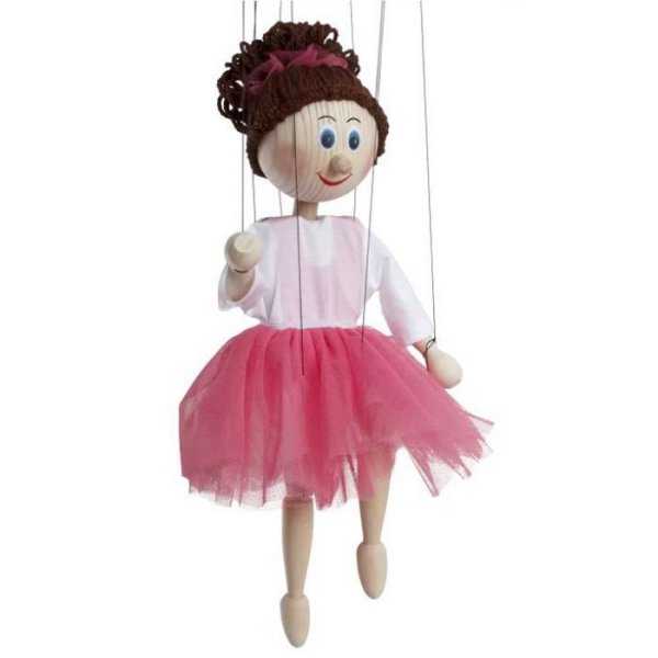 Drevená marioneta Baletka, 35 cm