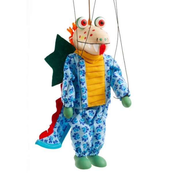 Drevená marioneta Drak, 20 cm