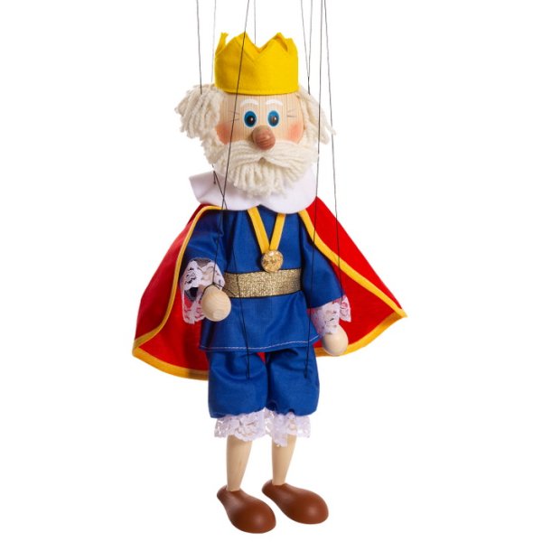 Drevená marioneta Kráľ, 35 cm