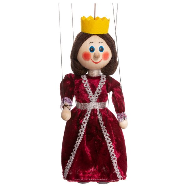 Drevená marioneta Kráľovná, 20 cm