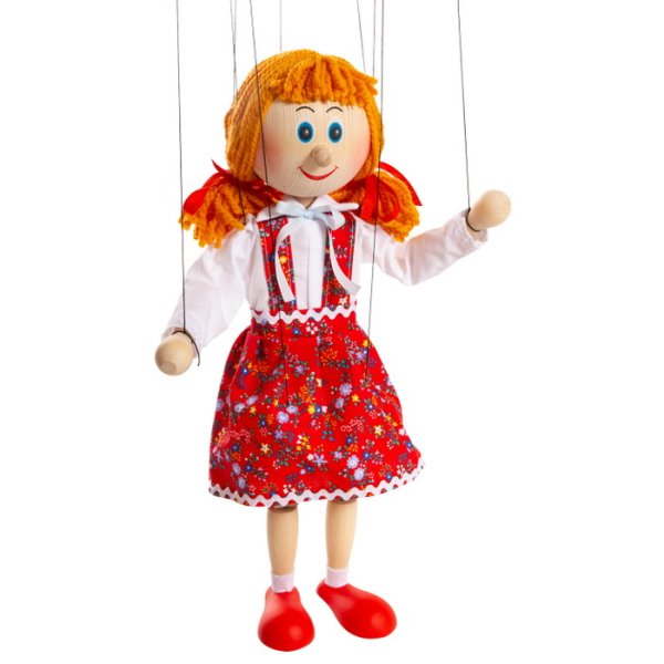 Drevená marioneta Marienka, 35 cm