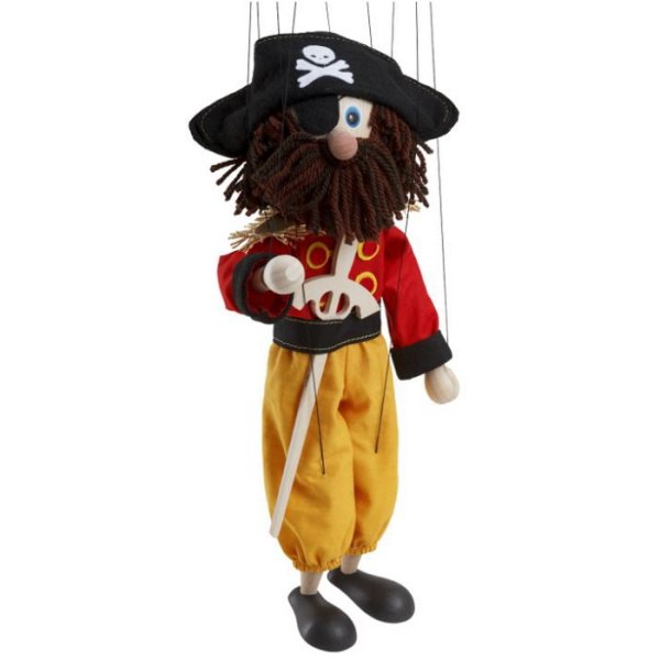 Drevená marioneta Pirát, 35 cm