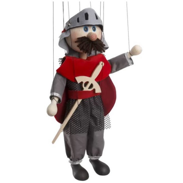 Drevená marioneta Rytier, 35 cm