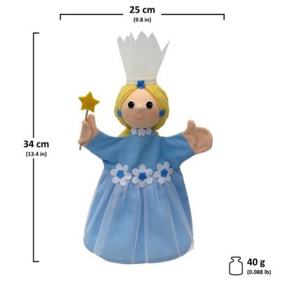 Maňuška Víla kvetinová svetlomodrá, 34 cm