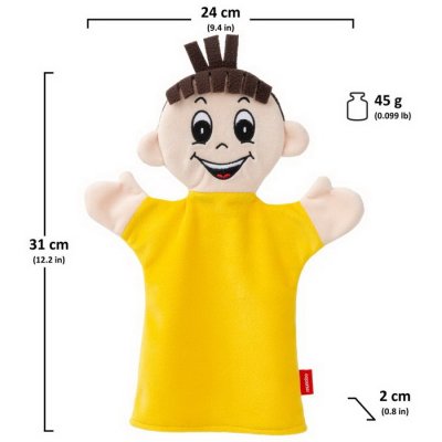 Maňuška Chlapec - emócia Radosť, žltý 31 cm