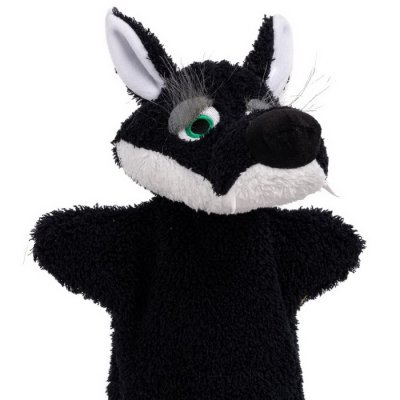 Maňuška Crazy Vlk čierny, 30 cm