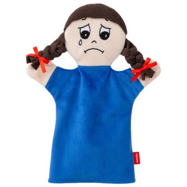 Maňuška Dievča - emócia Smútok, modrá 31 cm