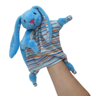 Uzlíková maňuška Zajačik modrý, 30 cm