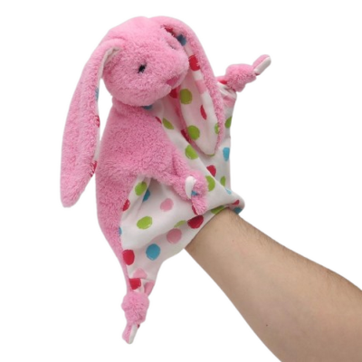 Uzlíková maňuška Zajačik ružový, 30 cm