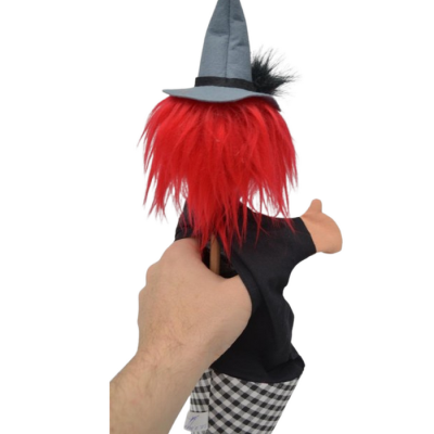 Kornútová bábka 3v1 Čarodejnca čierna, 61 cm