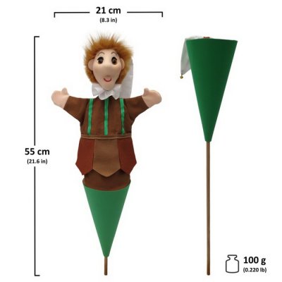 Kornútová bábka 3v1 Kasperl, 55 cm