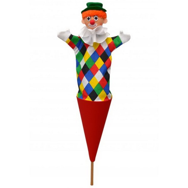 Kornútová bábka 3v1 Klaun Logo, 55 cm