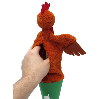 Kornútová bábka 3v1 Kohútik hnedý, 56 cm