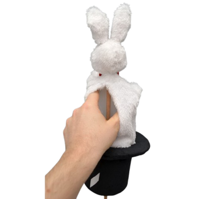 Kornútová bábka 3v1 Králik v klobúku, 59 cm