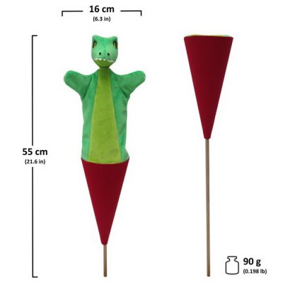 Kornútová bábka 3v1 Krokodíl, 55 cm