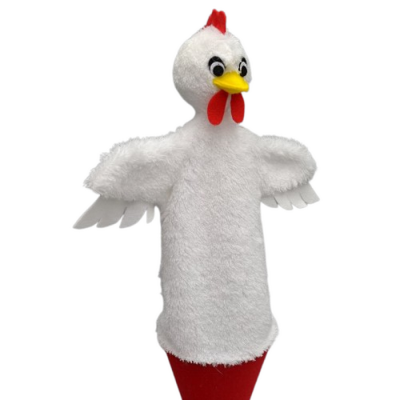 Kornútová bábka 3v1 Sliepočka biela, 55 cm