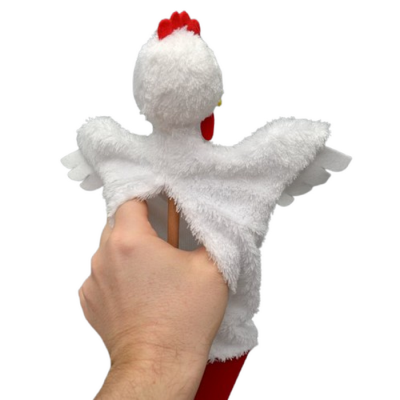 Kornútová bábka 3v1 Sliepočka biela, 55 cm