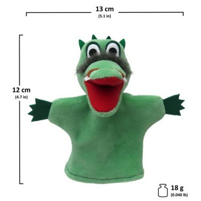 Prstová maňuška dráčik Dagobert, 12 cm