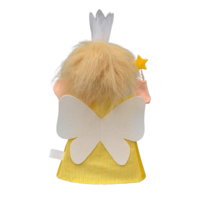 Logopedická maňuška Víla Hlásulienka žltá, 33 cm